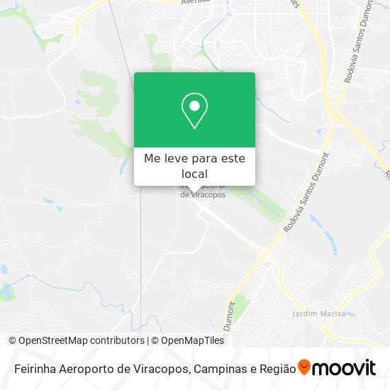 Feirinha Aeroporto de Viracopos mapa