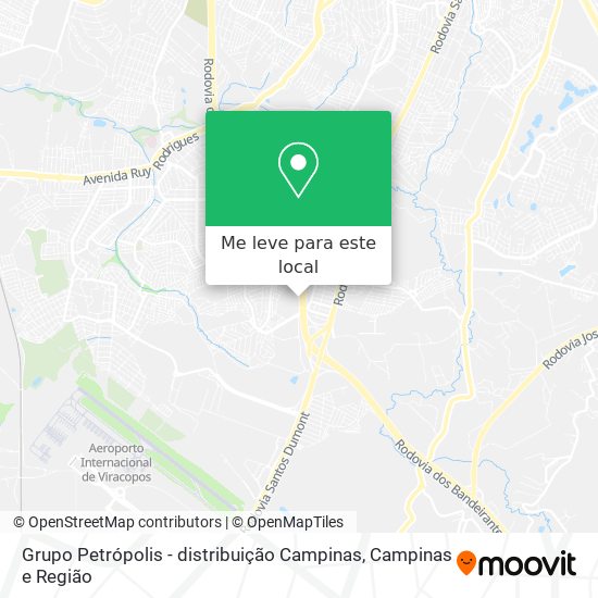 Grupo Petrópolis - distribuição Campinas mapa
