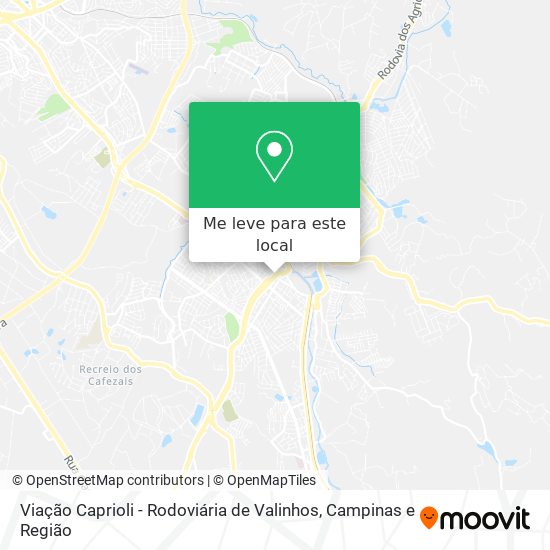 Viação Caprioli - Rodoviária de Valinhos mapa