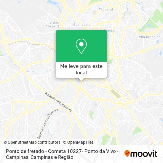 Ponto de fretado - Cometa 10227- Ponto da Vivo - Campinas mapa
