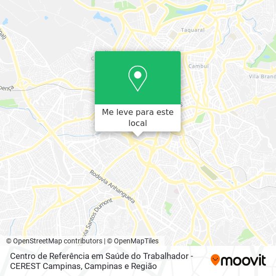 Centro de Referência em Saúde do Trabalhador - CEREST Campinas mapa