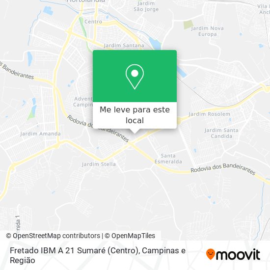 Fretado IBM A 21 Sumaré (Centro) mapa