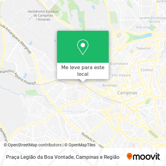 Praça Legião da Boa Vontade mapa