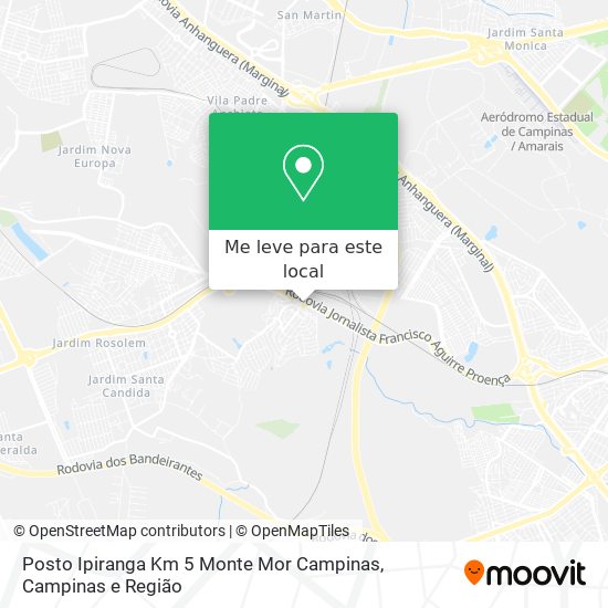 Posto Ipiranga Km 5 Monte Mor Campinas mapa