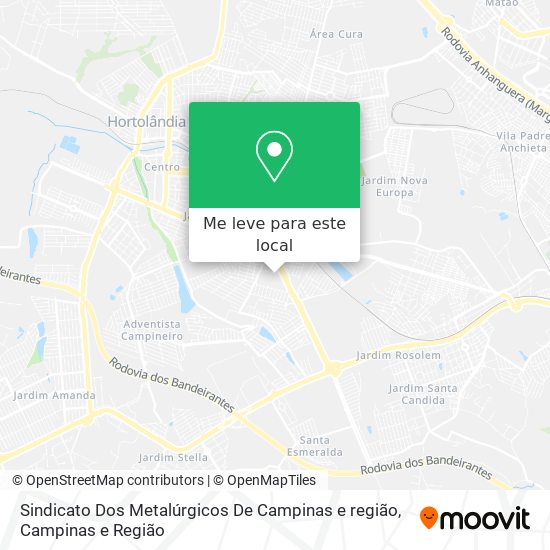 Sindicato Dos Metalúrgicos De Campinas e região mapa