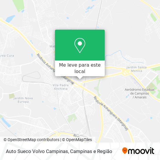 Auto Sueco Volvo Campinas mapa