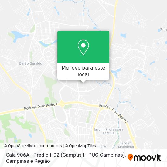Sala 906A - Prédio H02 (Campus I - PUC-Campinas) mapa