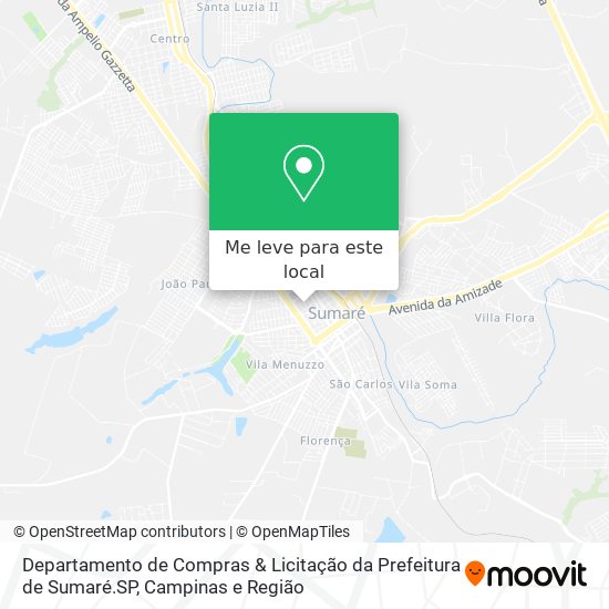 Departamento de Compras & Licitação da Prefeitura de Sumaré.SP mapa