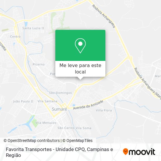 Favorita Transportes - Unidade CPQ mapa