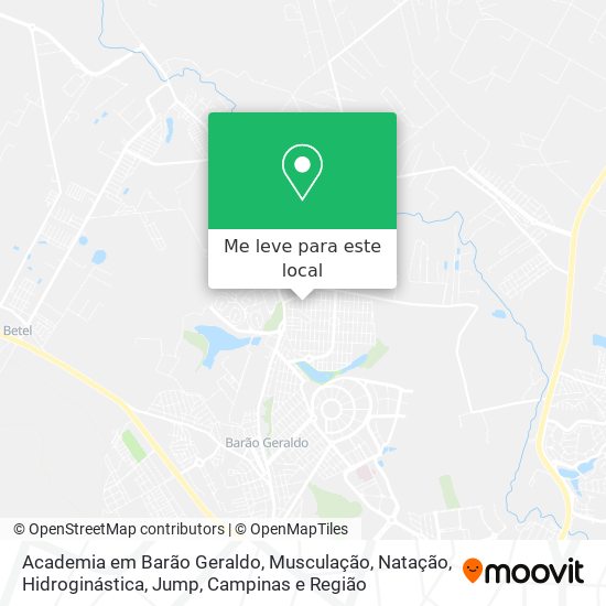 Academia em Barão Geraldo,  Musculação, Natação, Hidroginástica, Jump mapa