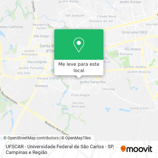 UFSCAR - Universidade Federal de São Carlos - SP mapa