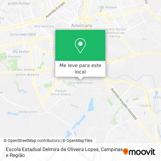 Escola Estadual Delmira de Oliveira Lopes mapa