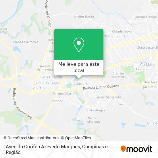 Avenida Corifeu Azevedo Marques mapa