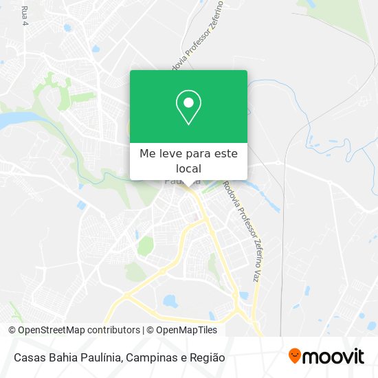 Casas Bahia Paulínia mapa
