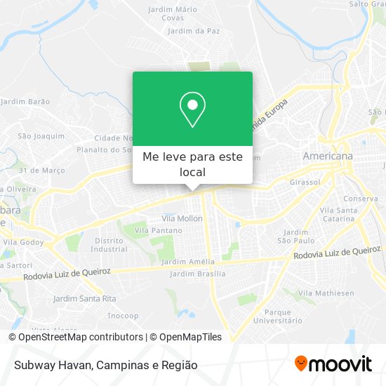 Subway Havan mapa