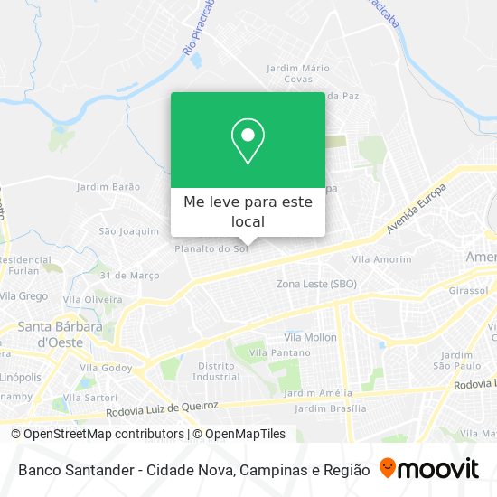 Banco Santander - Cidade Nova mapa