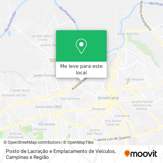 Posto de Lacração e Emplacamento de Veículos mapa