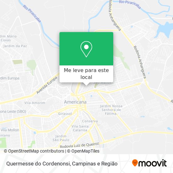 Quermesse do Cordenonsi mapa
