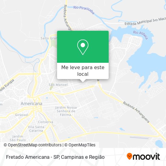 Fretado Americana - SP mapa