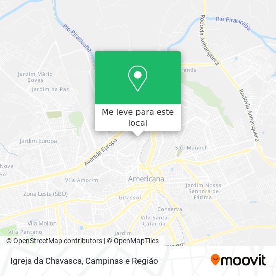 Igreja da Chavasca mapa
