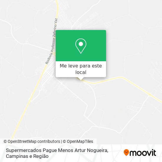 Supermercados Pague Menos Artur Nogueira mapa