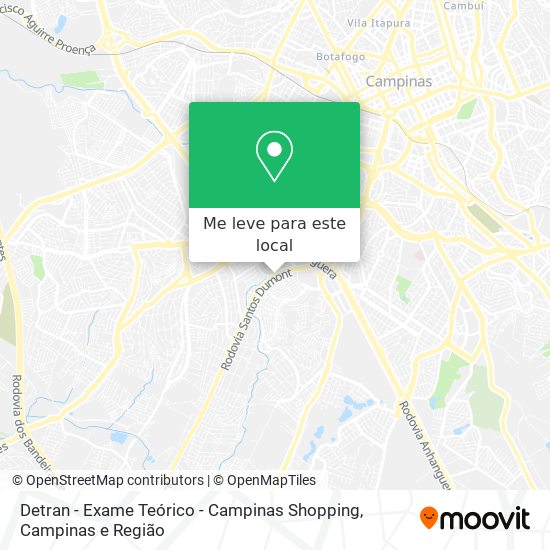 Detran - Exame Teórico - Campinas Shopping mapa