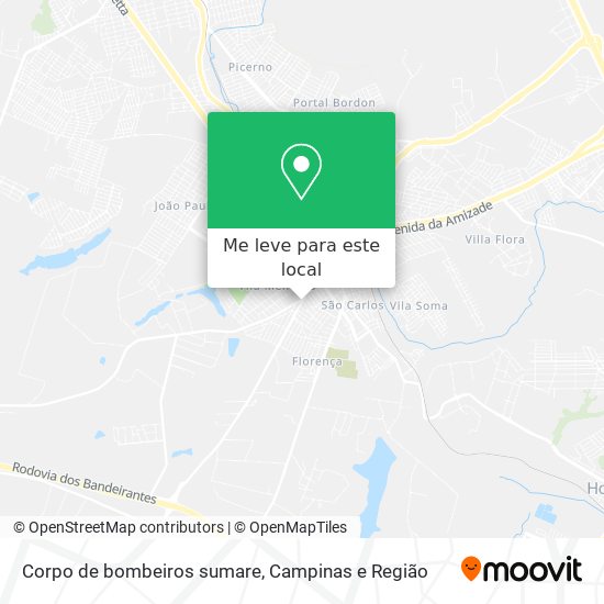 Corpo de bombeiros sumare mapa