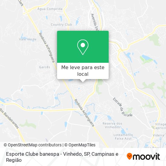 Esporte Clube banespa - Vinhedo, SP mapa