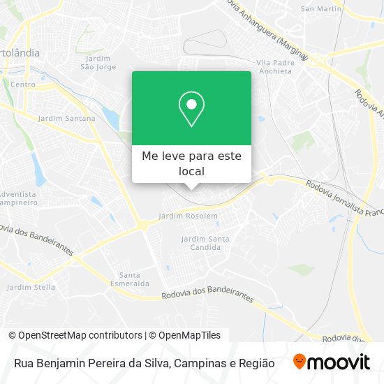 Rua Benjamin Pereira da Silva mapa