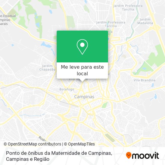 Ponto de ônibus da Maternidade de Campinas mapa