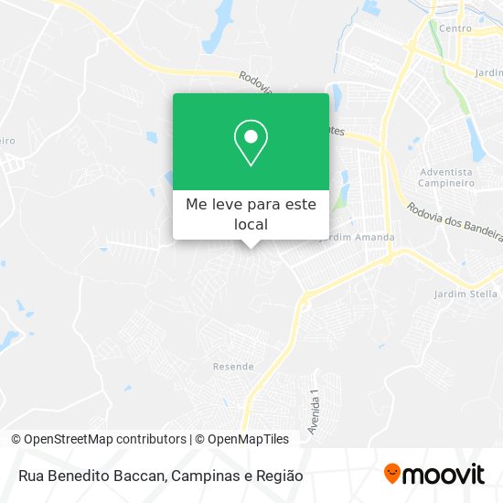 Rua Benedito Baccan mapa
