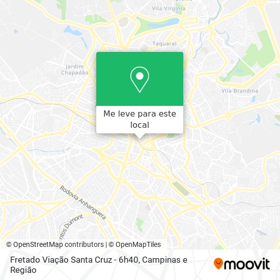 Fretado Viação Santa Cruz - 6h40 mapa