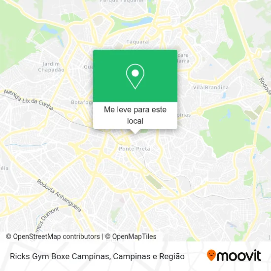 Ricks Gym Boxe Campinas mapa