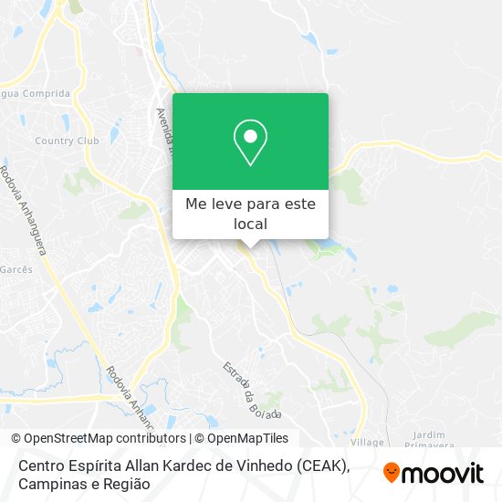 Centro Espírita Allan Kardec de Vinhedo (CEAK) mapa