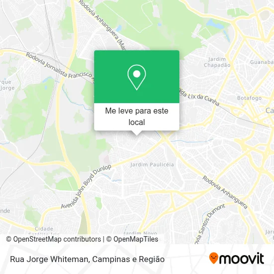 Rua Jorge Whiteman mapa