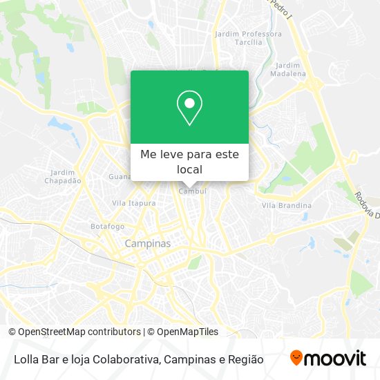 Lolla Bar e loja Colaborativa mapa