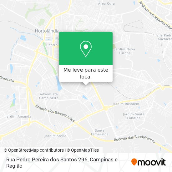 Rua Pedro Pereira dos Santos 296 mapa