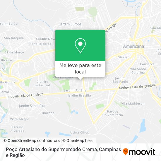 Poço Artesiano do Supermercado Crema mapa