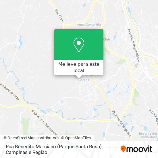 Rua Benedito Marciano (Parque Santa Rosa) mapa