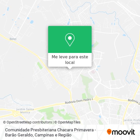 Comunidade Presbiteriana Chacara Primavera - Barão Geraldo mapa