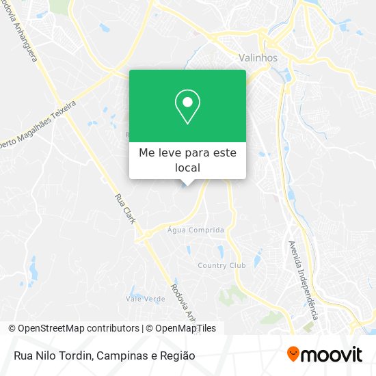 Rua Nilo Tordin mapa