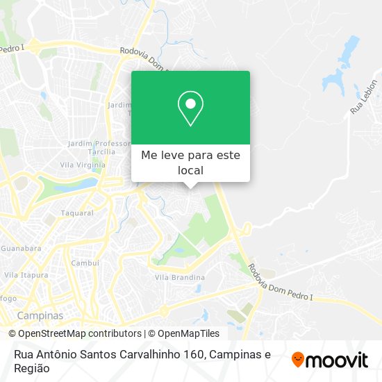 Rua Antônio Santos Carvalhinho 160 mapa