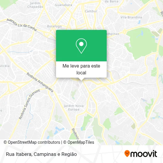 Rua Itabera mapa