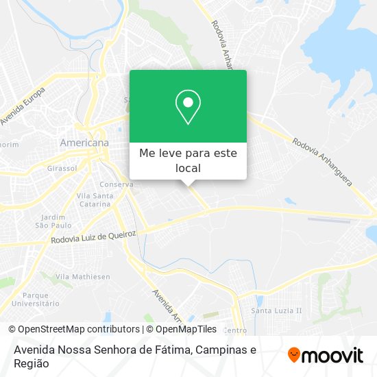 Avenida Nossa Senhora de Fátima mapa