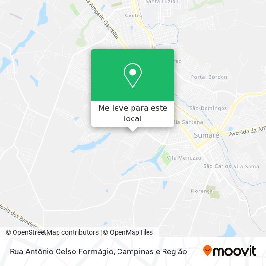 Rua Antônio Celso Formágio mapa