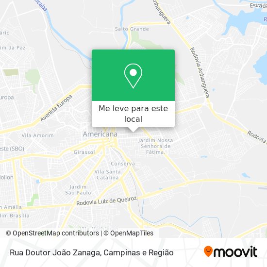 Rua Doutor João Zanaga mapa