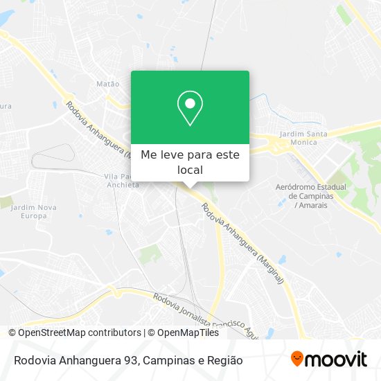 Rodovia Anhanguera 93 mapa