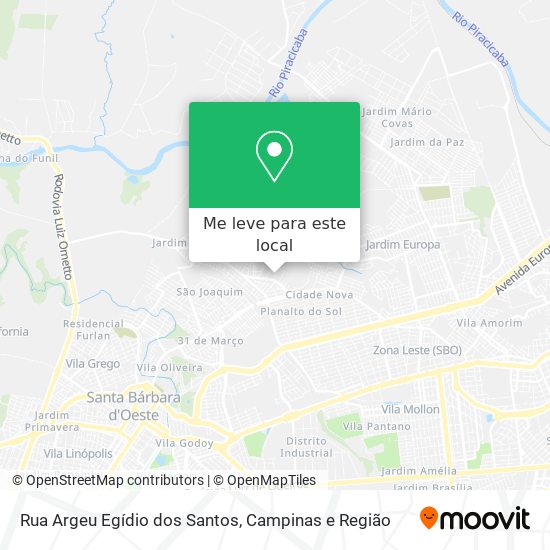 Rua Argeu Egídio dos Santos mapa