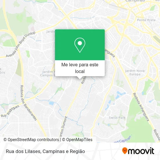 Rua dos Lilases mapa
