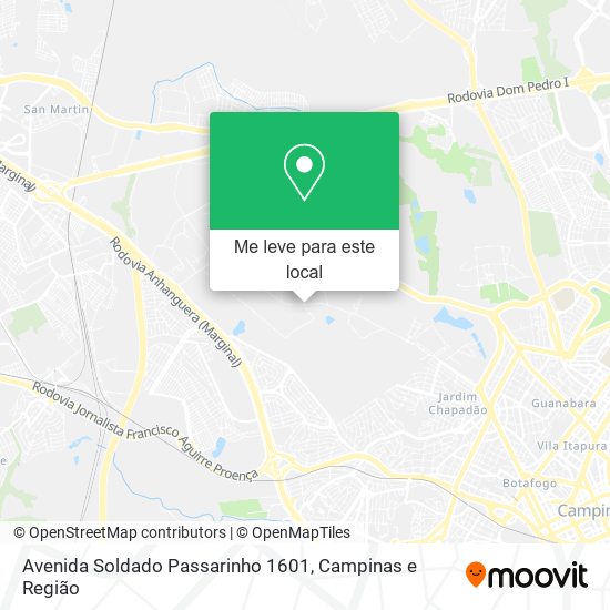 Avenida Soldado Passarinho 1601 mapa